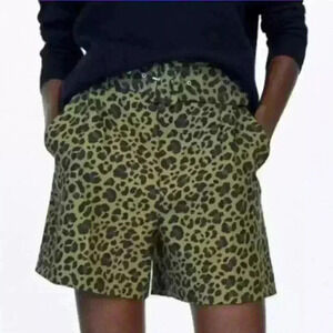 NWOT Zara High Waisted Leopard Print Shorts Size XS